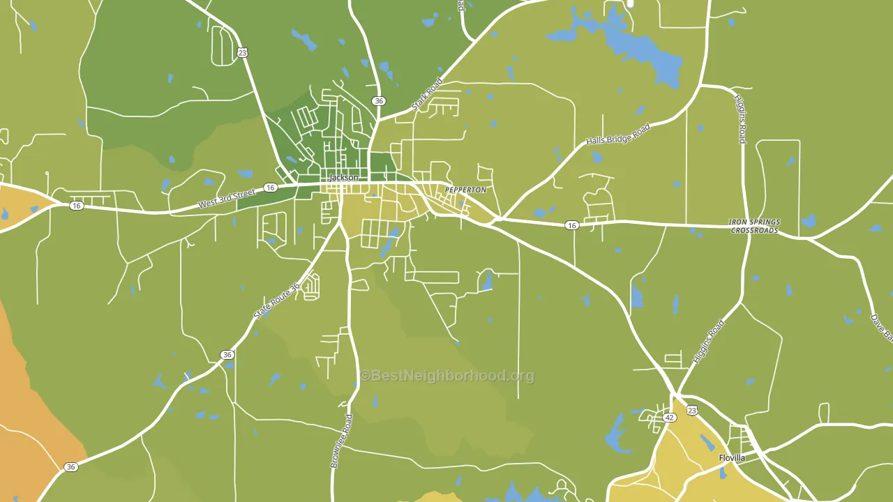 Pepperton, GA block-group voter-turnout map