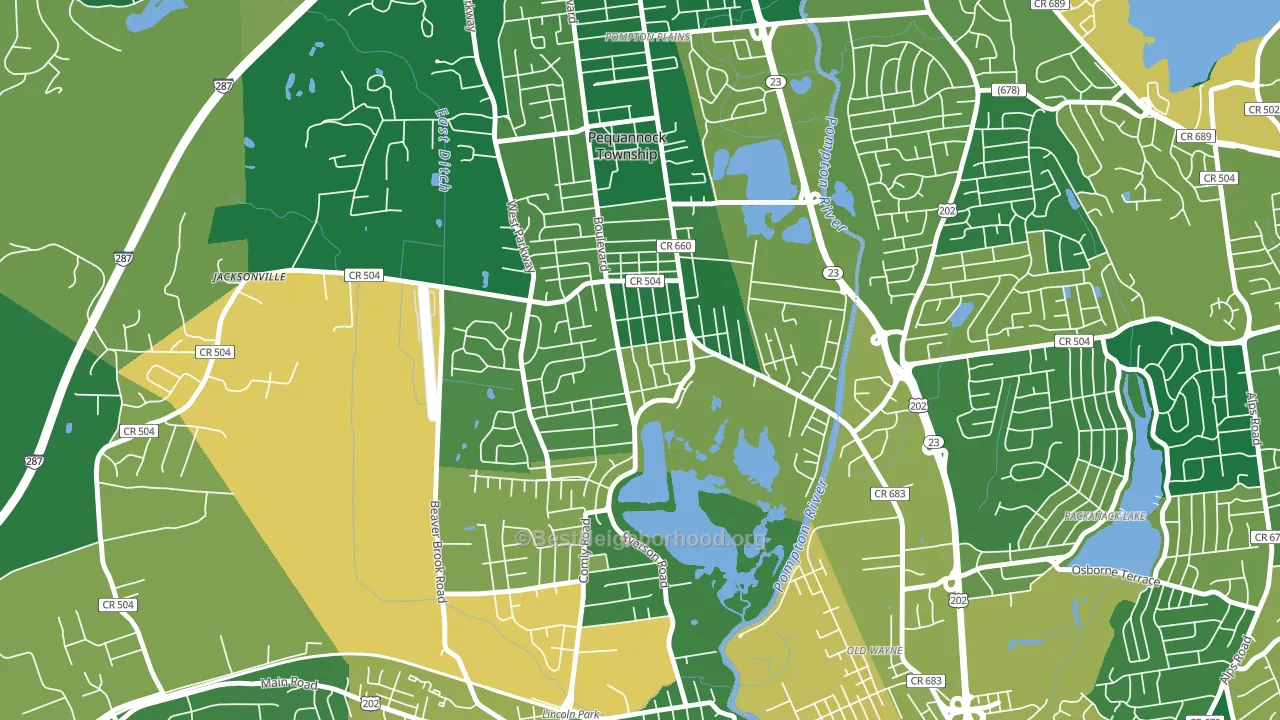 Pequannock, NJ block-group voter-turnout map
