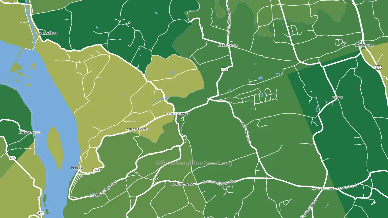 Pequea, PA block-group voter-turnout map