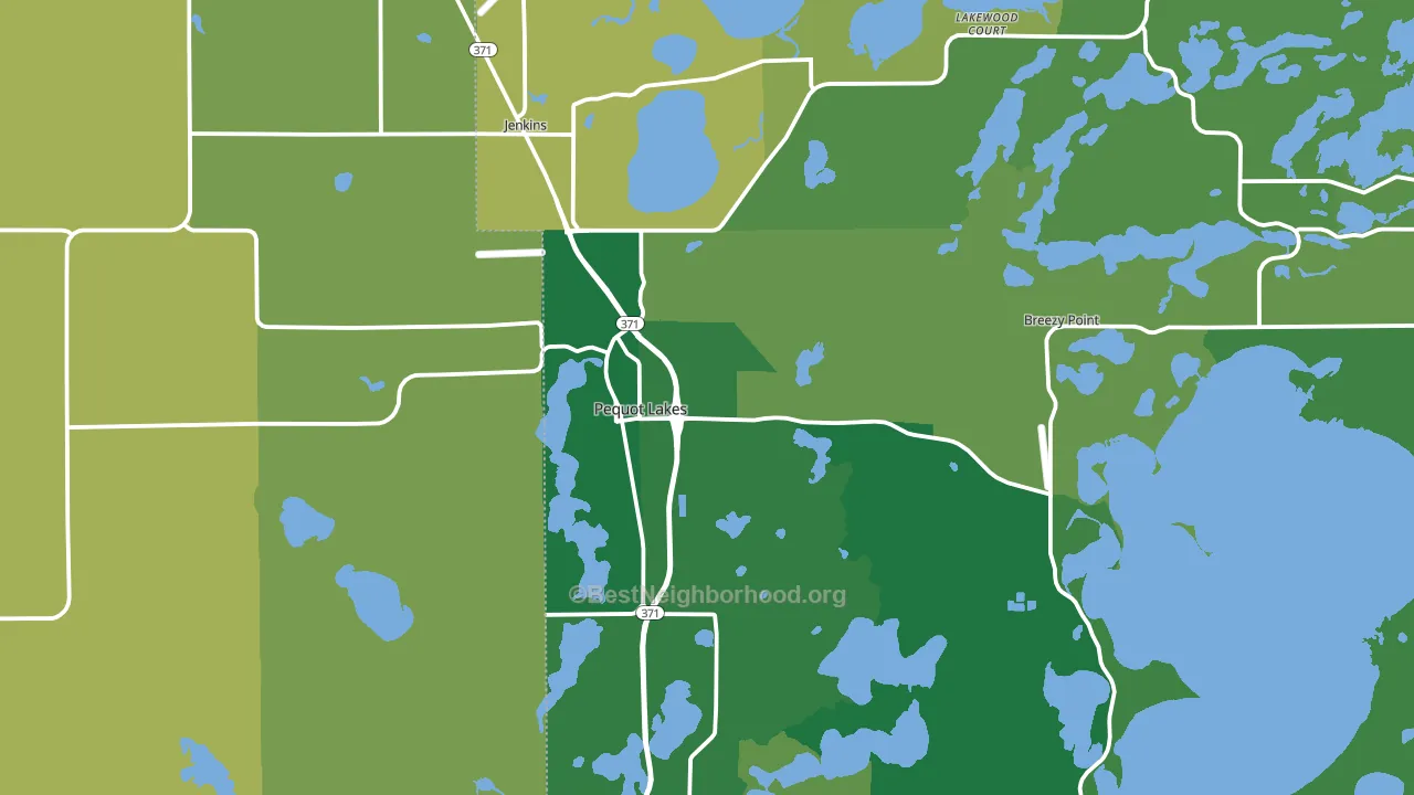 Pequot Lakes, MN block-group voter-turnout map