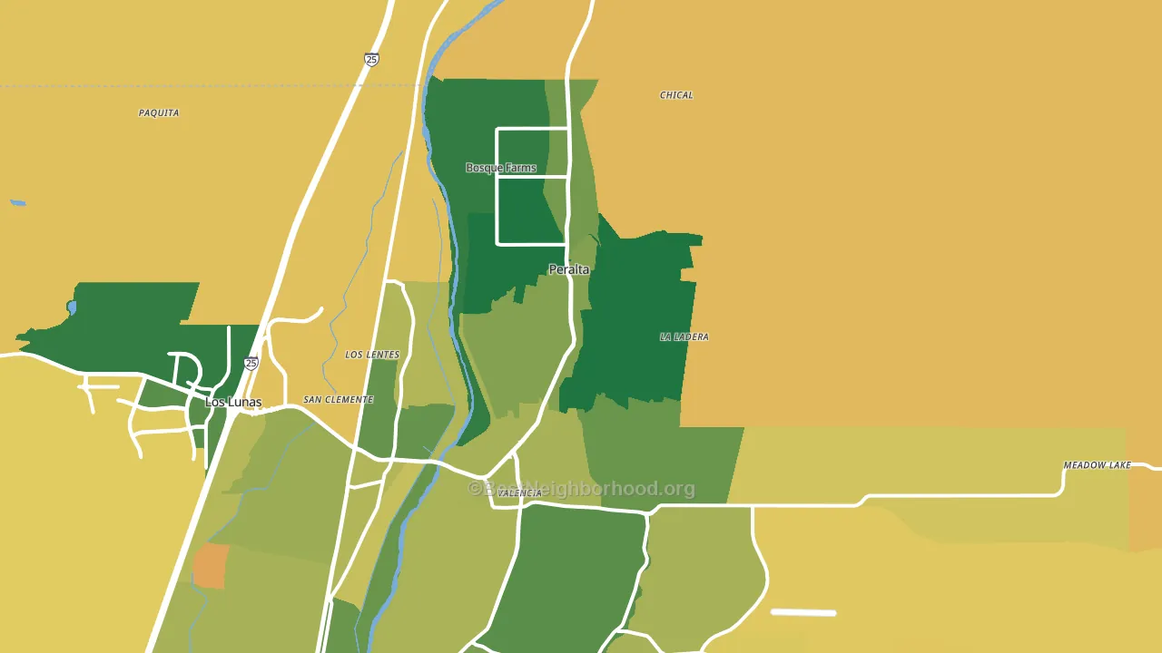 Peralta, NM block-group voter-turnout map