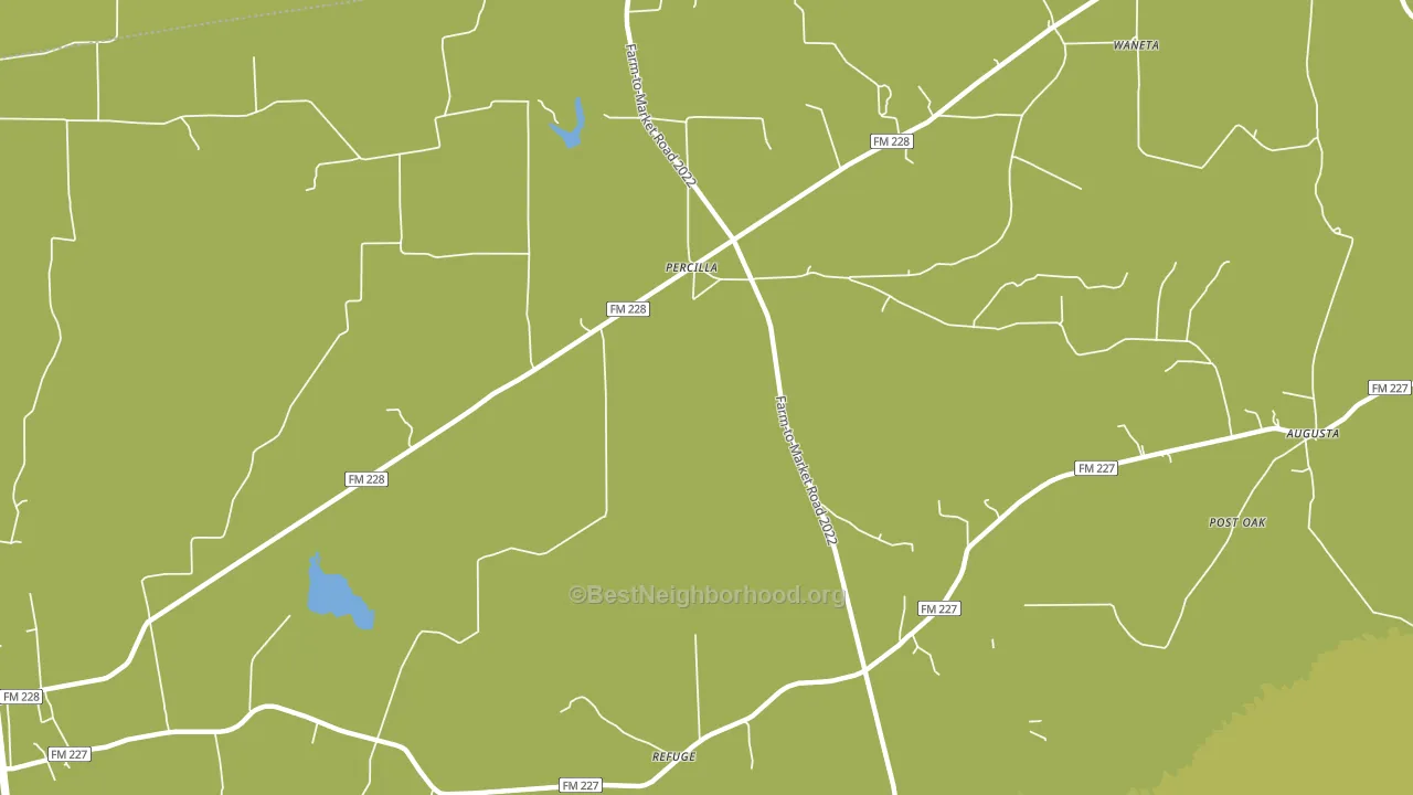 Percilla, TX block-group voter-turnout map