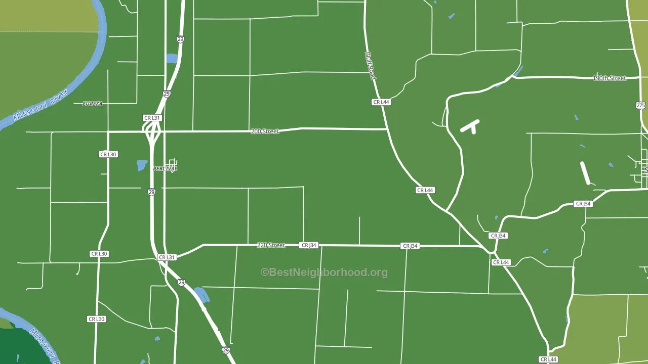 Percival, IA block-group voter-turnout map