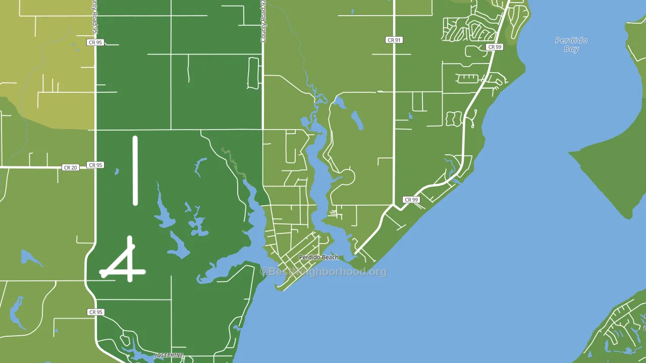 Perdido Beach, AL block-group voter-turnout map