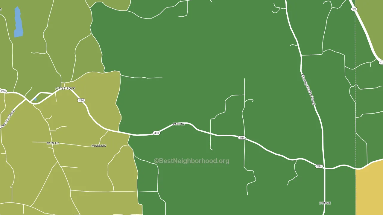 Perdue, MS block-group voter-turnout map