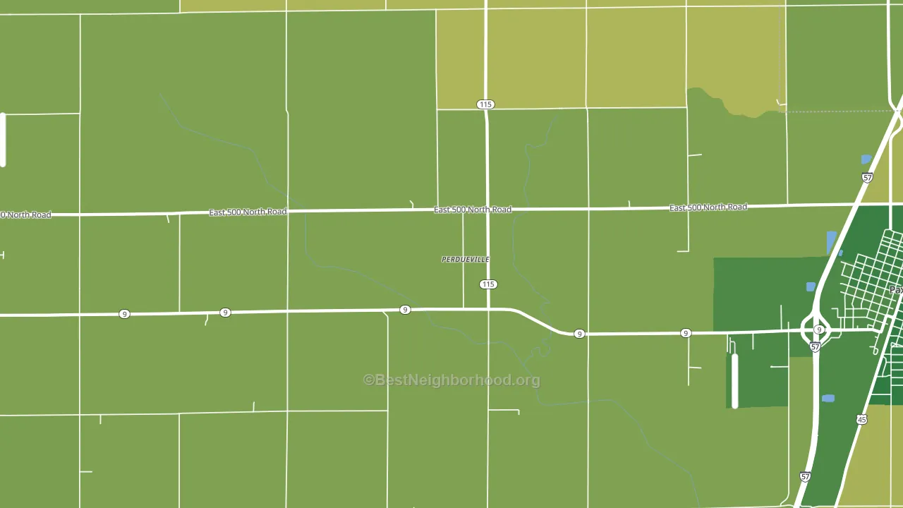 Perdueville, IL block-group voter-turnout map