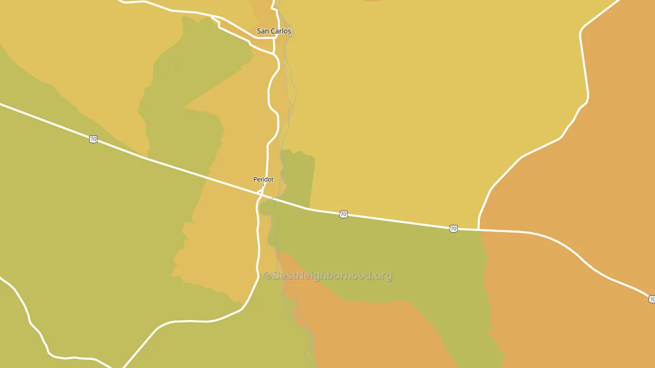 Peridot, AZ block-group voter-turnout map