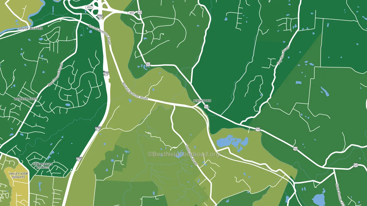 Perintown, OH block-group voter-turnout map