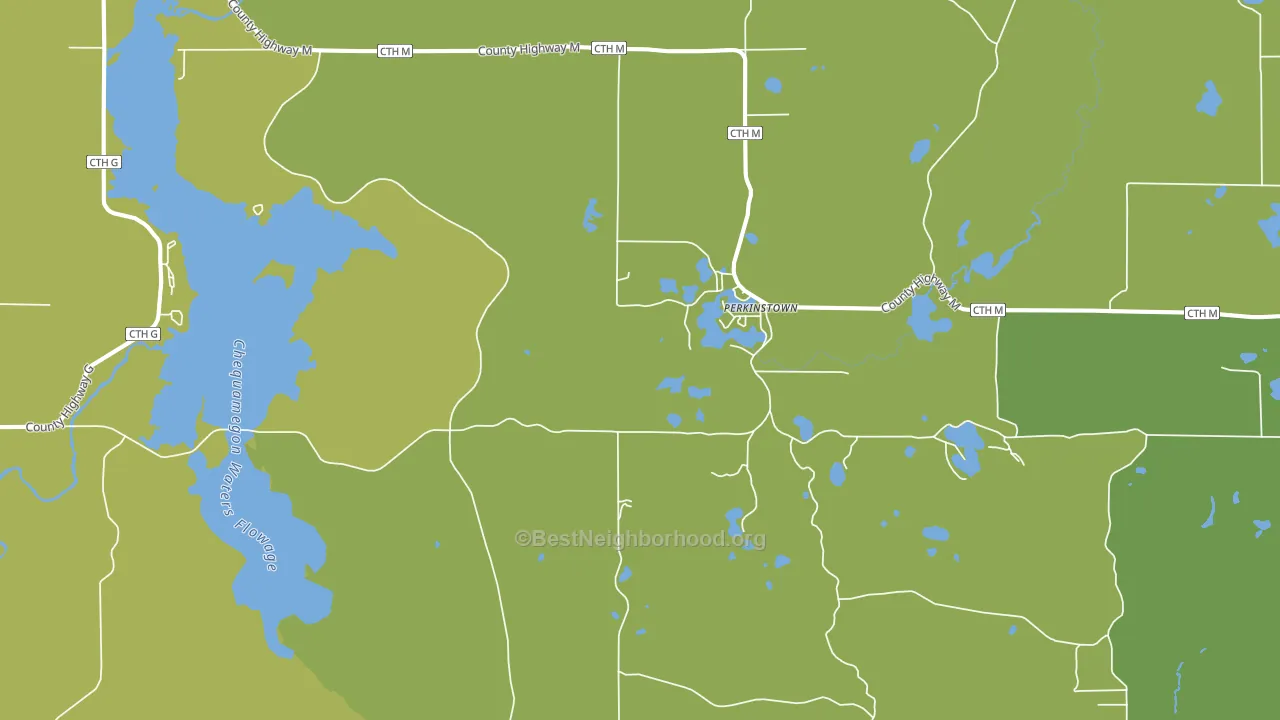 Perkinstown, WI block-group voter-turnout map