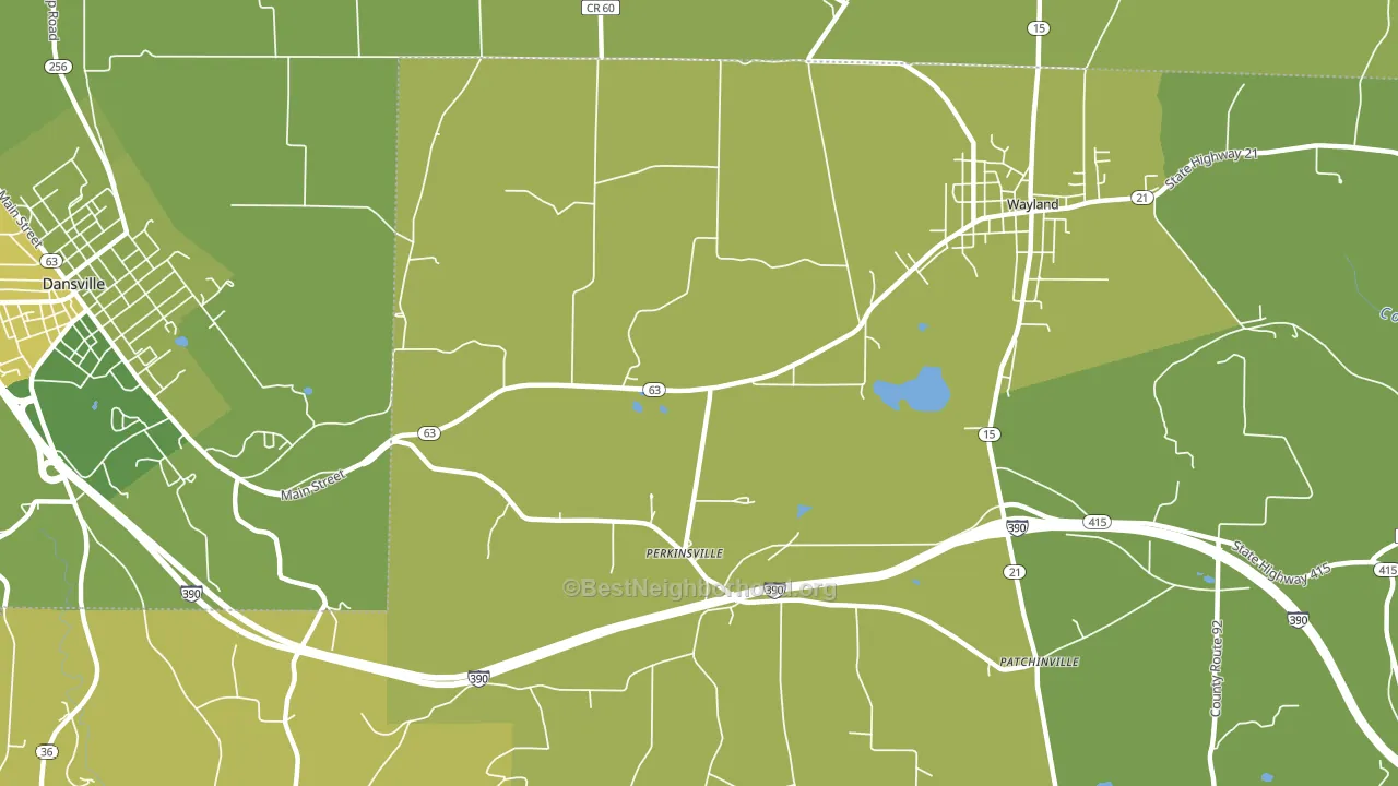 Perkinsville, NY block-group voter-turnout map