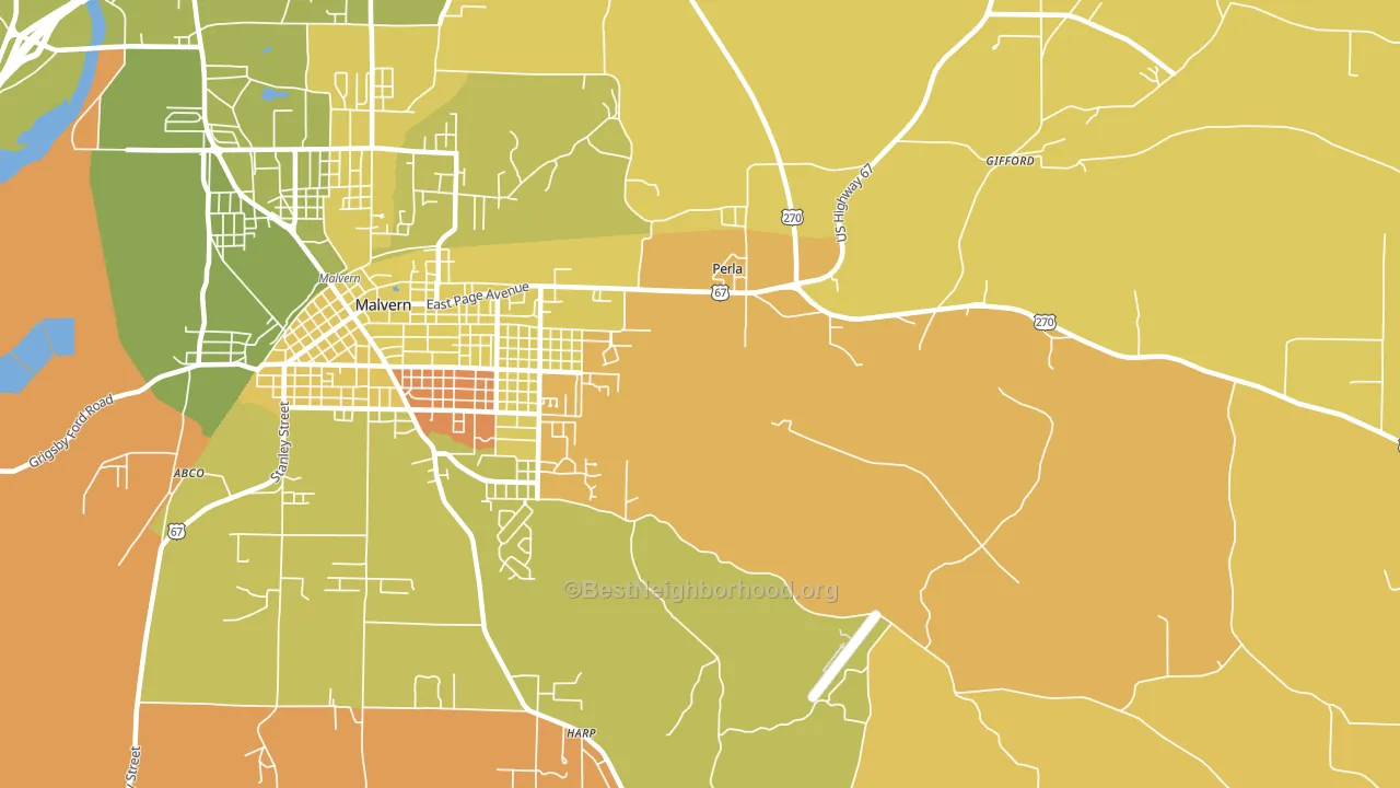 Perla, AR block-group voter-turnout map