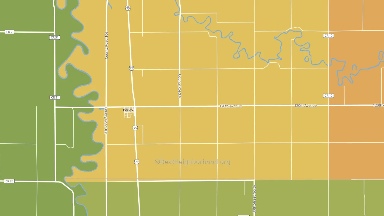 Perley, MN block-group voter-turnout map