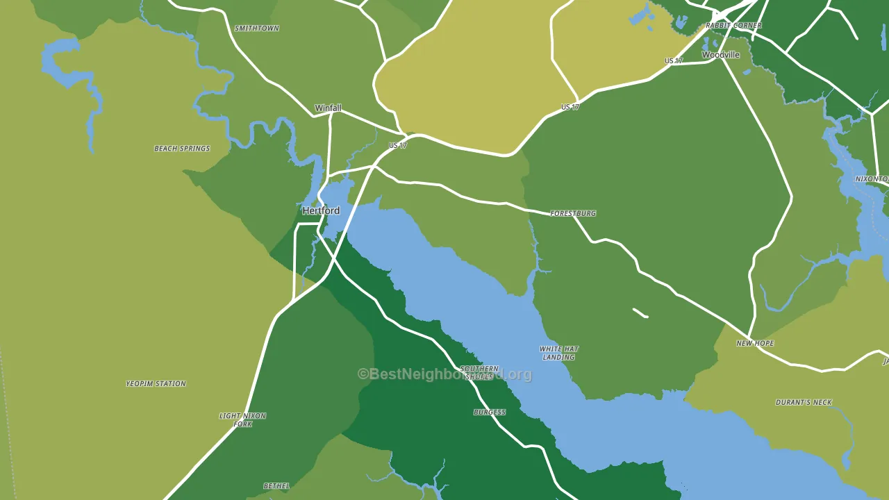 Perquimans County, NC block-group voter-turnout map