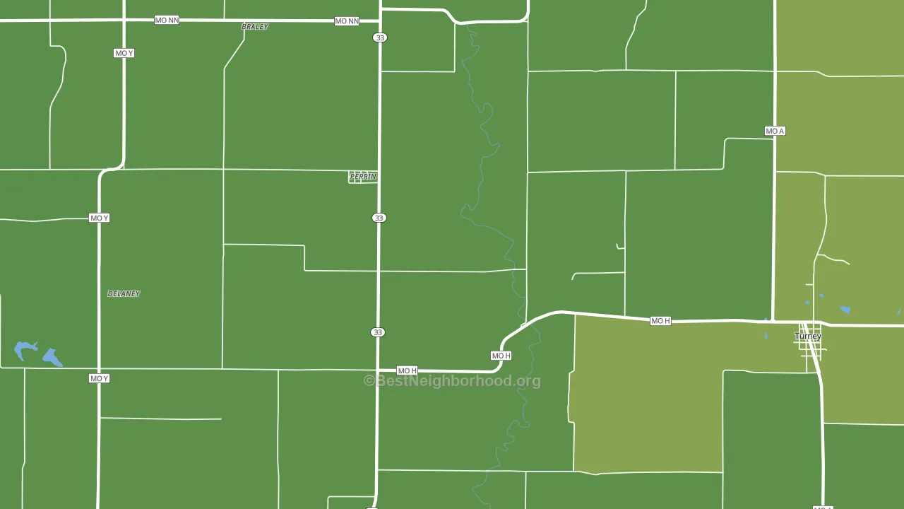 Perrin, MO block-group voter-turnout map