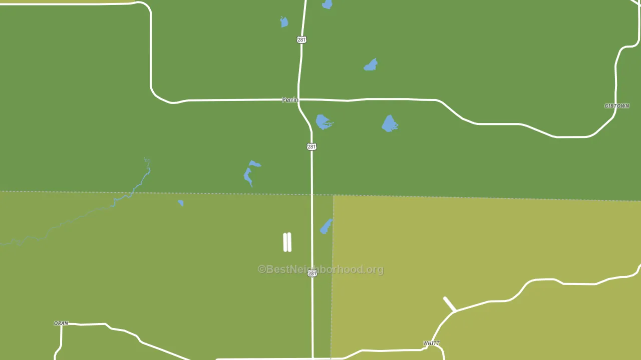Perrin, TX block-group voter-turnout map