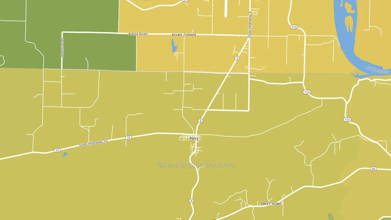 Perry, AR block-group voter-turnout map
