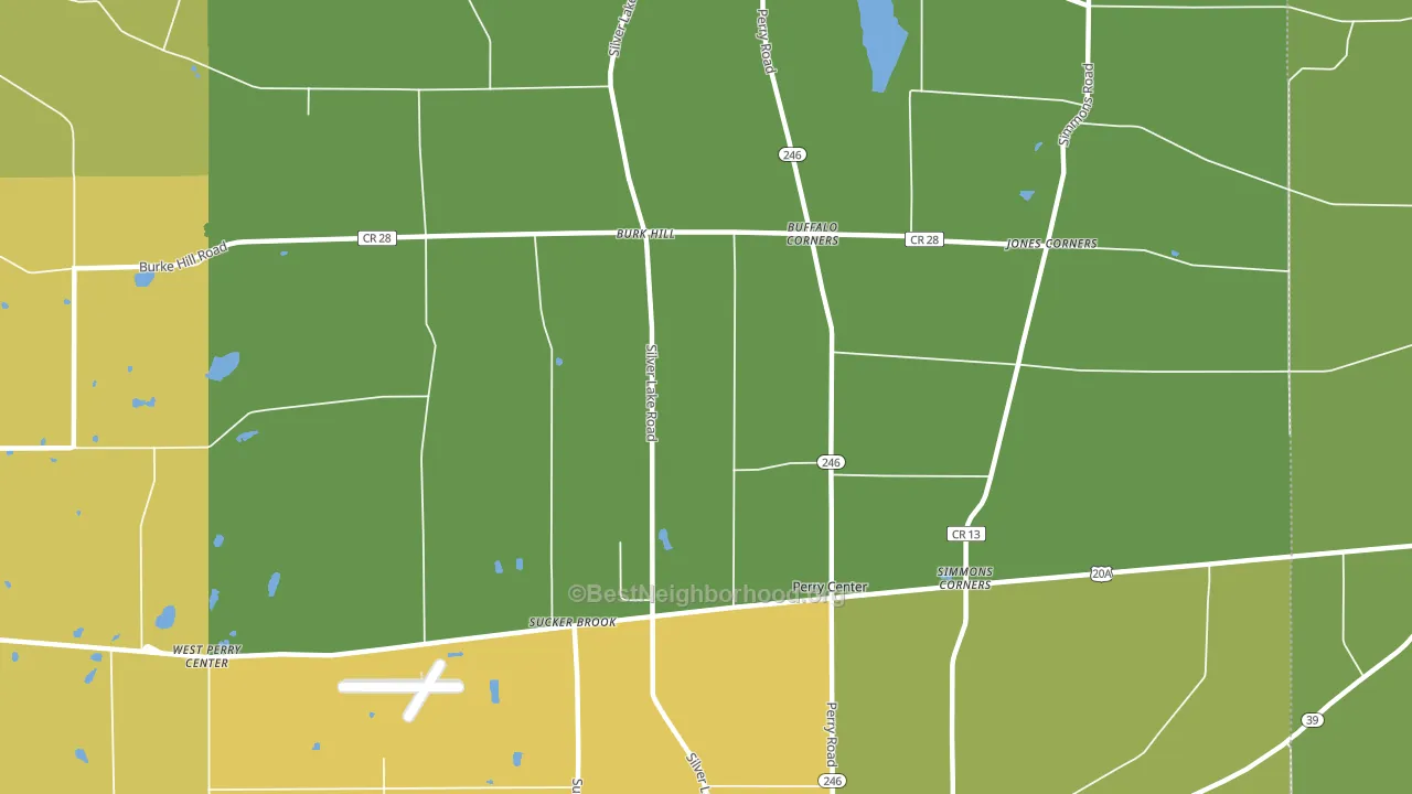 Perry Center, NY block-group voter-turnout map