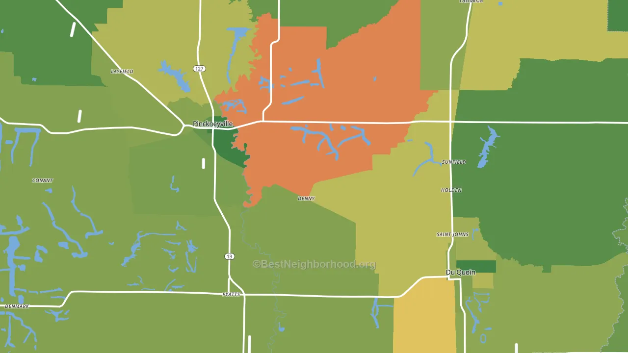Perry County, IL block-group voter-turnout map