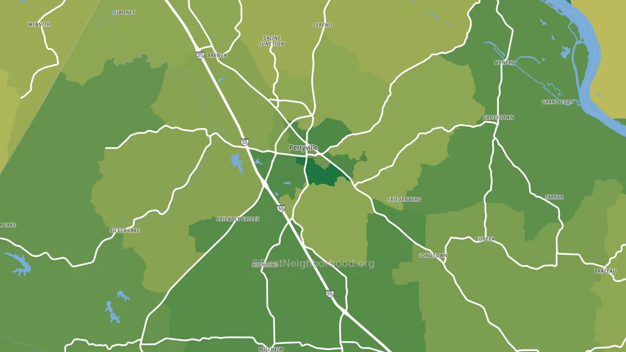 Perry County, MO block-group voter-turnout map