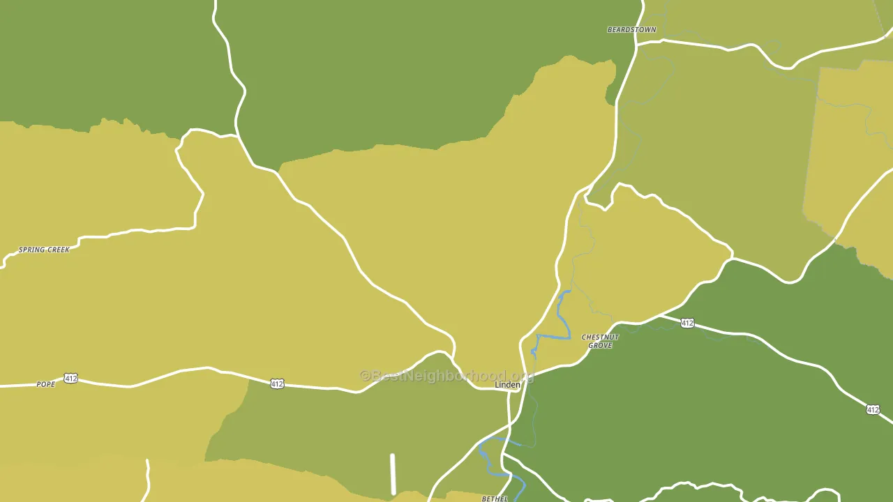 Perry County, TN block-group voter-turnout map