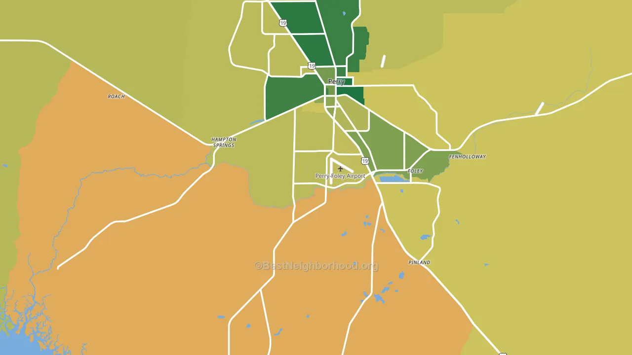 Perry, FL block-group voter-turnout map