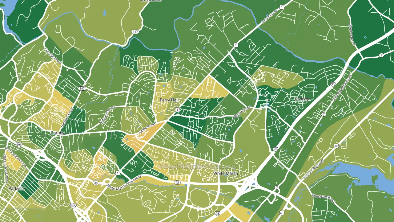 Perry Hall, MD block-group voter-turnout map