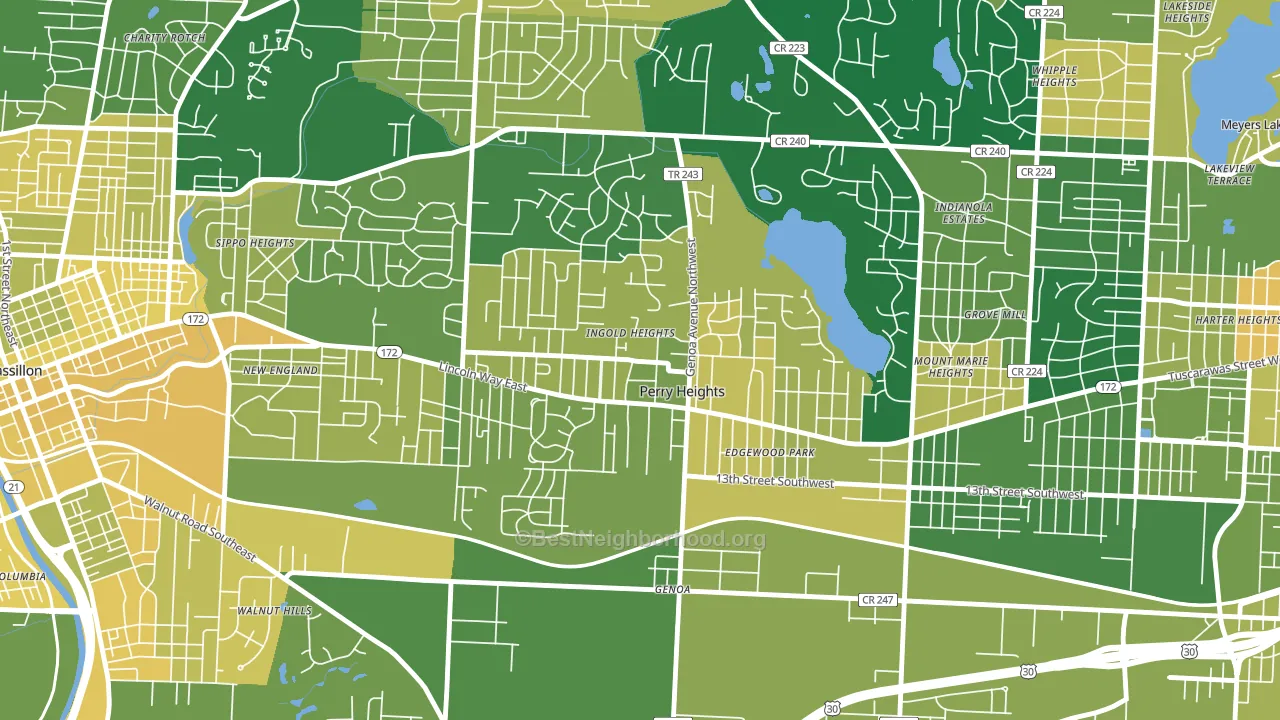 Perry Heights, OH block-group voter-turnout map
