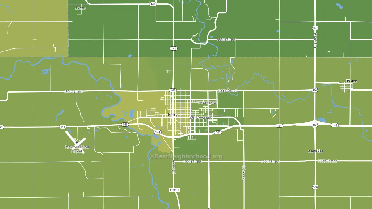 Perry, IA block-group voter-turnout map