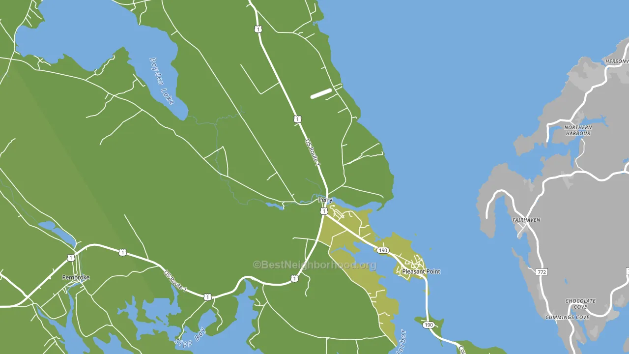 Perry, ME block-group voter-turnout map