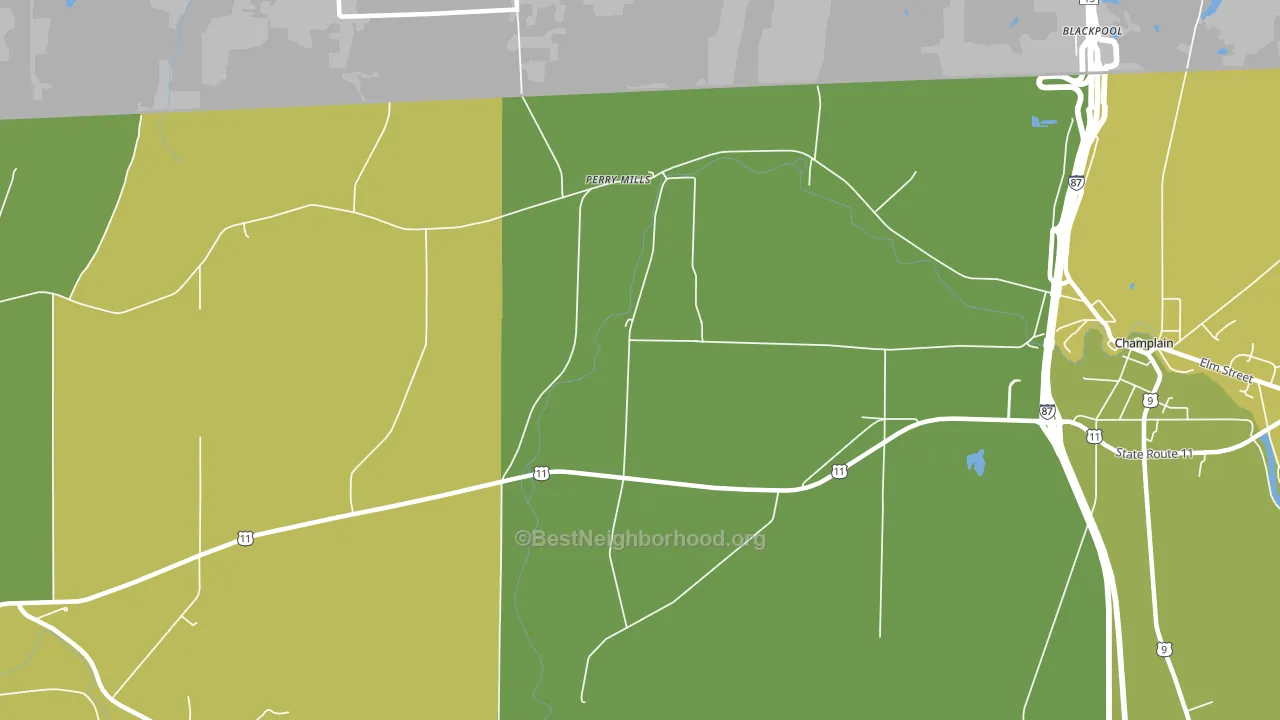 Perry Mills, NY block-group voter-turnout map