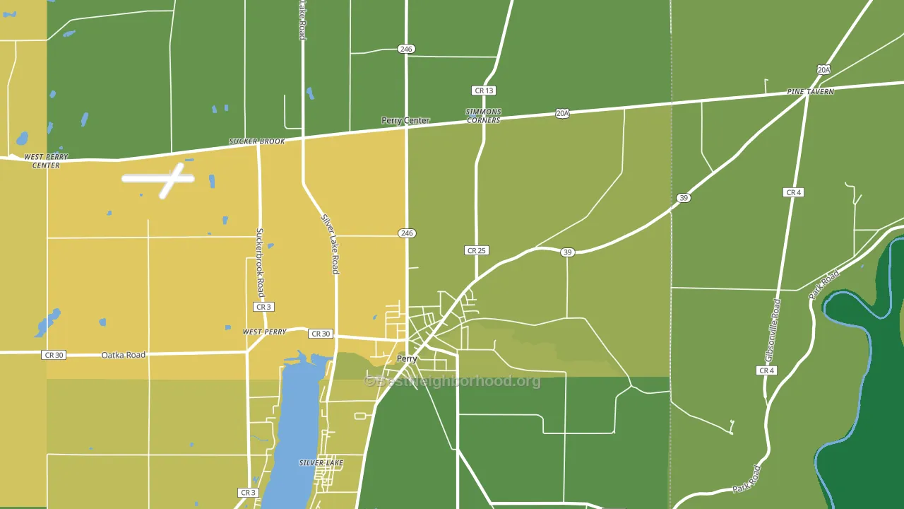 Perry, NY block-group voter-turnout map