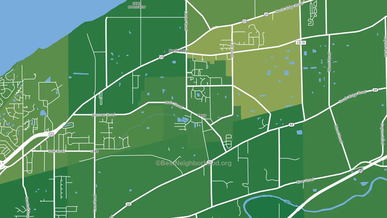 Perry, OH block-group voter-turnout map