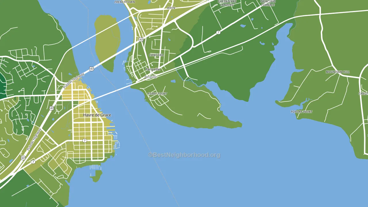 Perry Point, MD block-group voter-turnout map