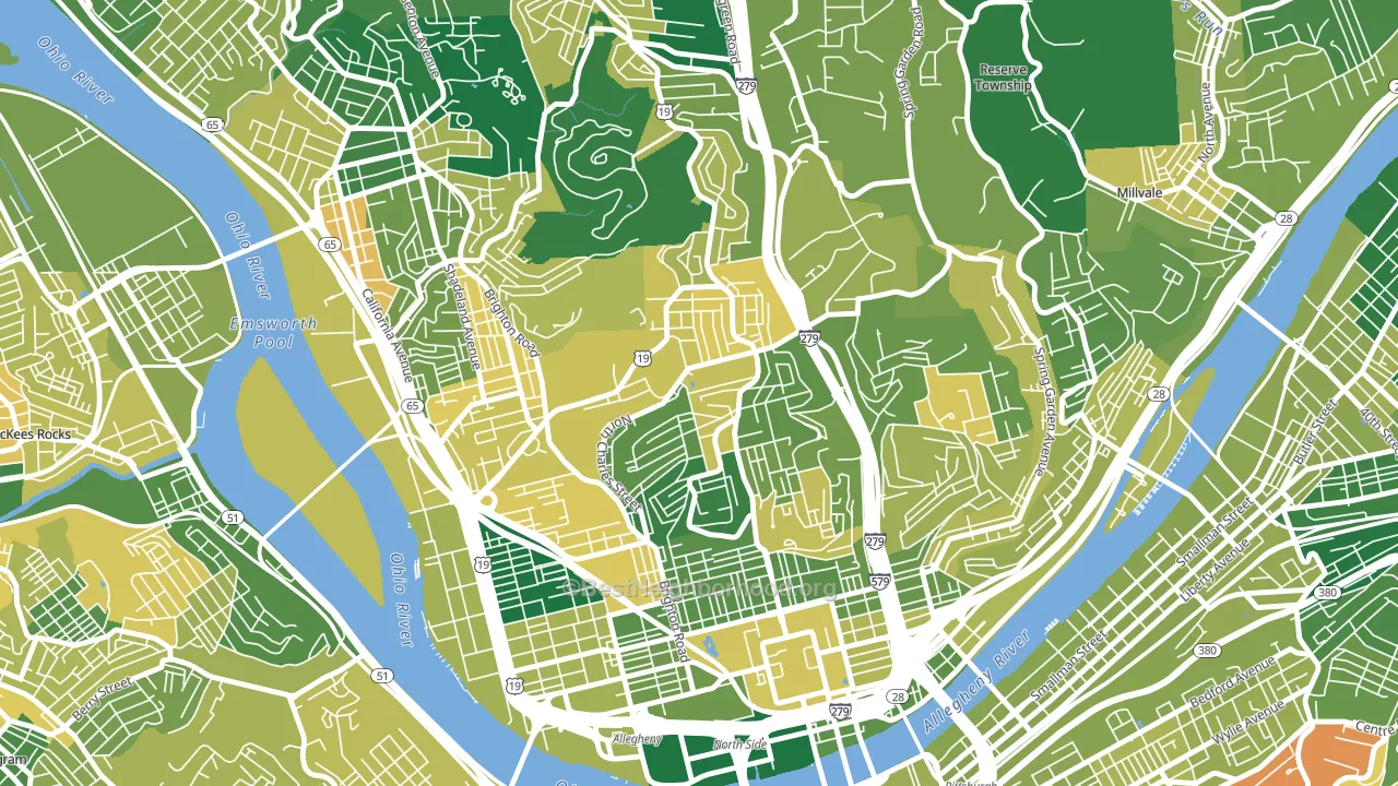 Perry South, Pittsburgh, PA block-group voter-turnout map