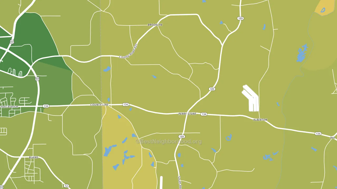 Perry Store, AL block-group voter-turnout map