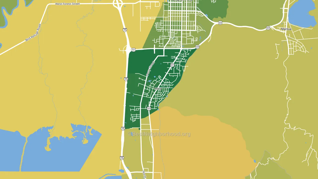 Perry, UT block-group voter-turnout map