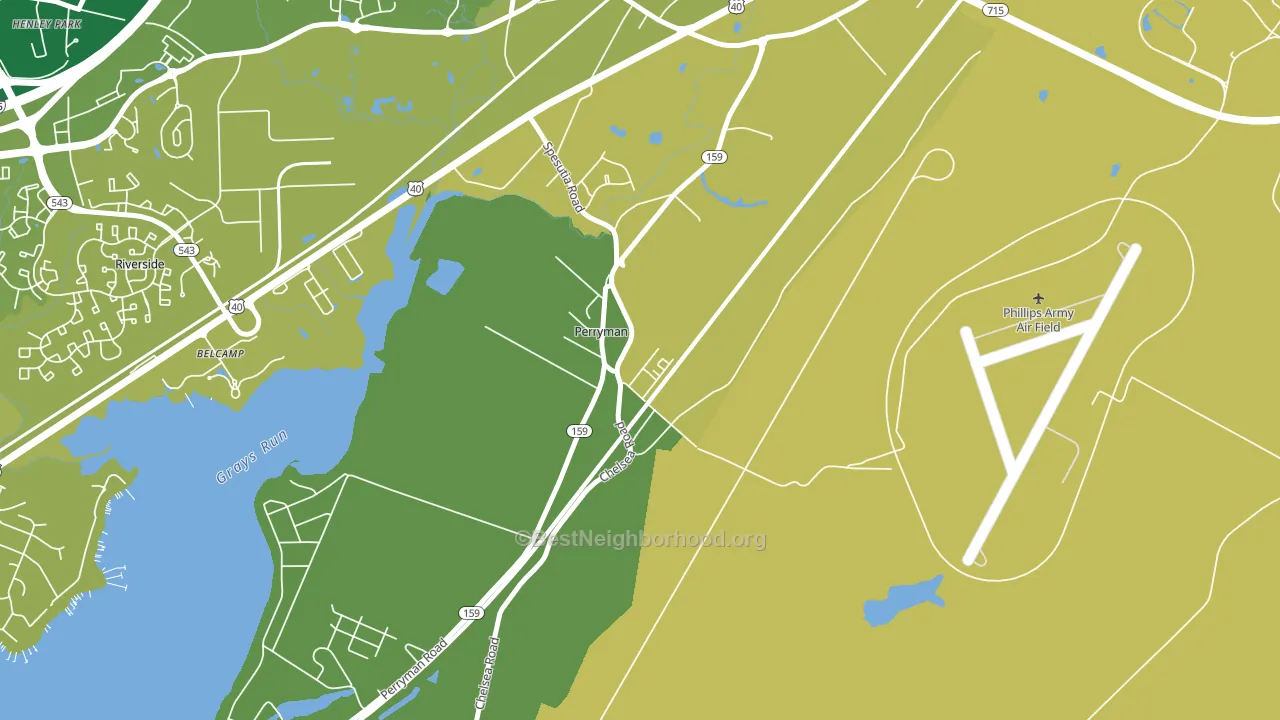 Perryman, MD block-group voter-turnout map