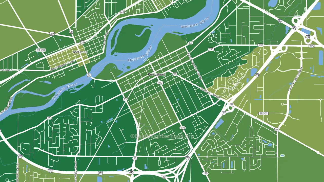 Perrysburg Historic District, Perrysburg, OH block-group voter-turnout map