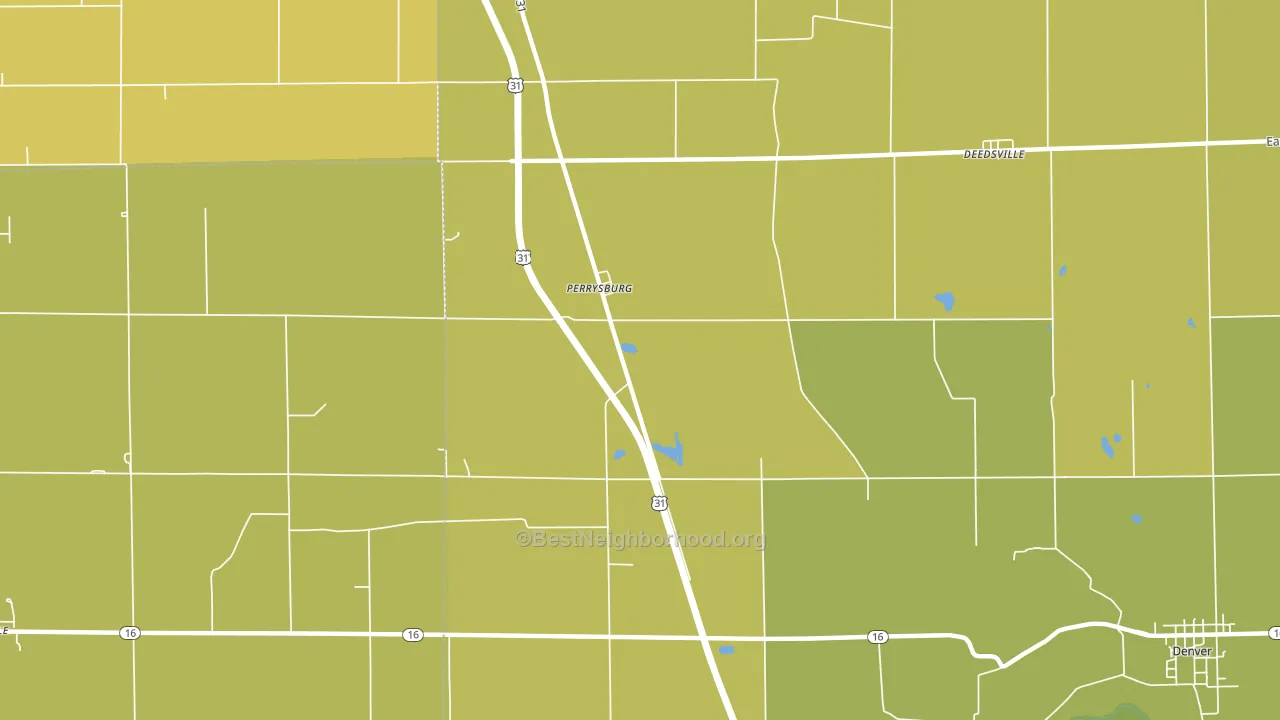 Perrysburg, IN block-group voter-turnout map