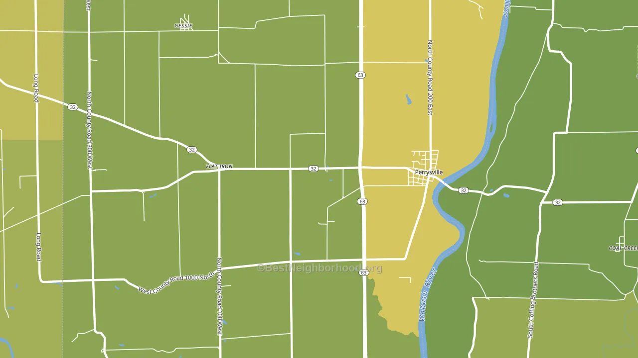 Perrysville, IN block-group voter-turnout map