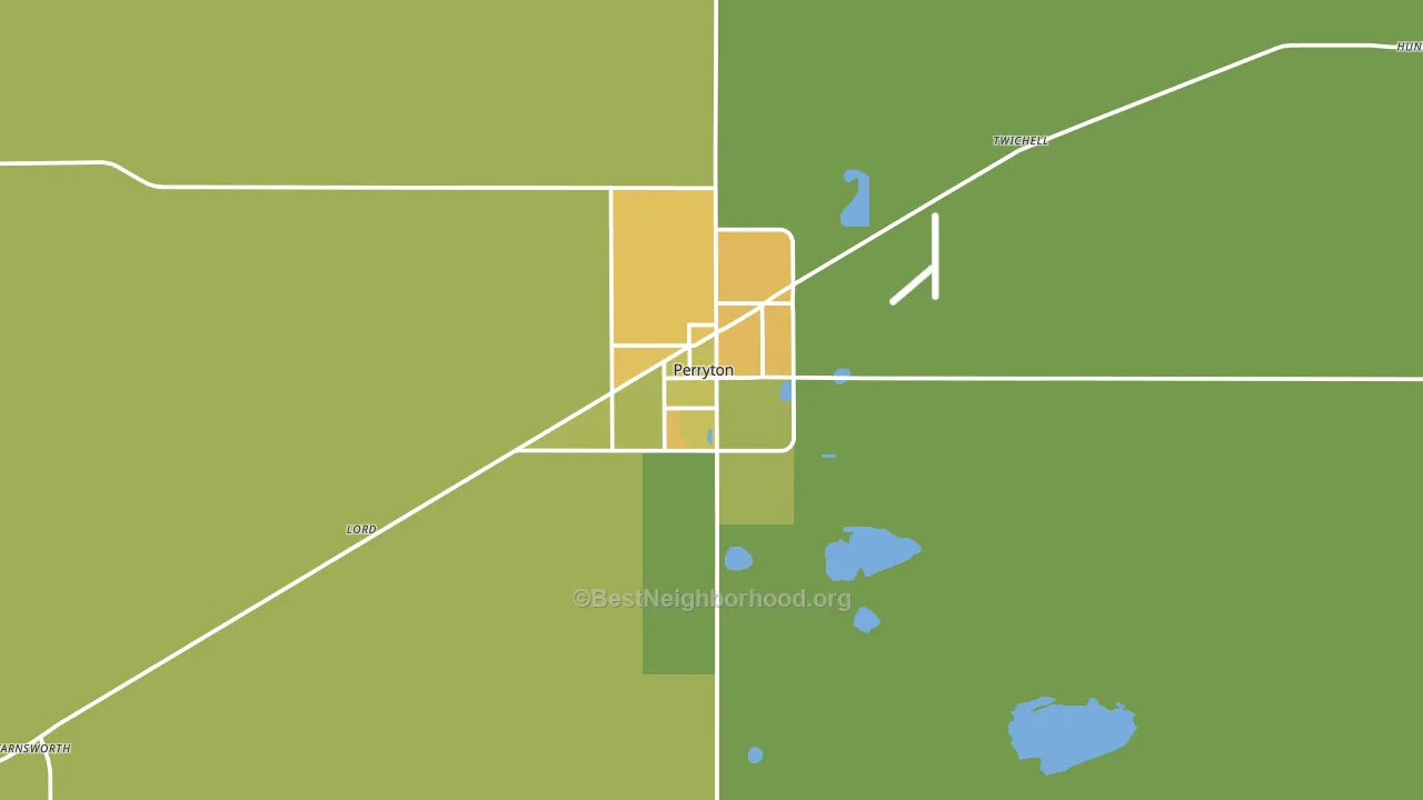 Perryton, TX block-group voter-turnout map