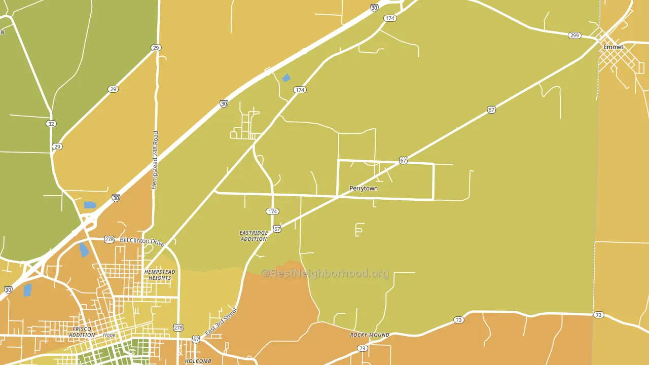 Perrytown, AR block-group voter-turnout map