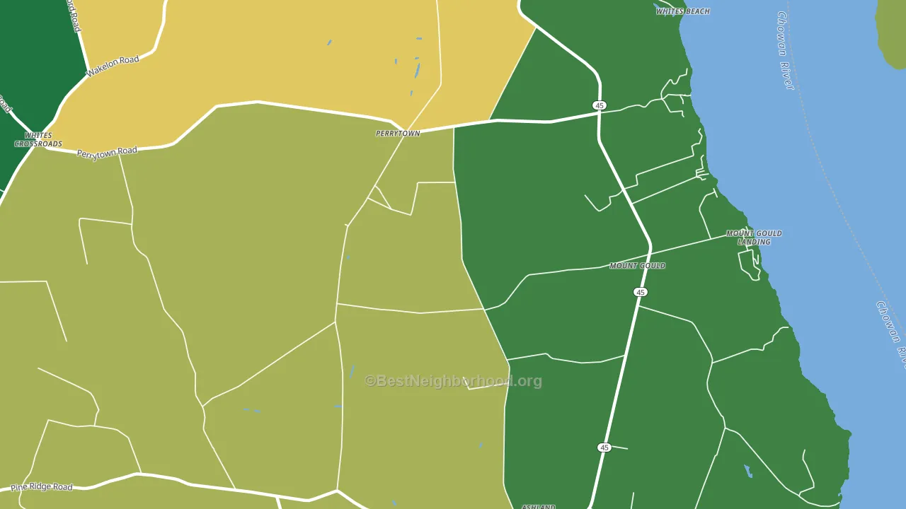 Perrytown, NC block-group voter-turnout map
