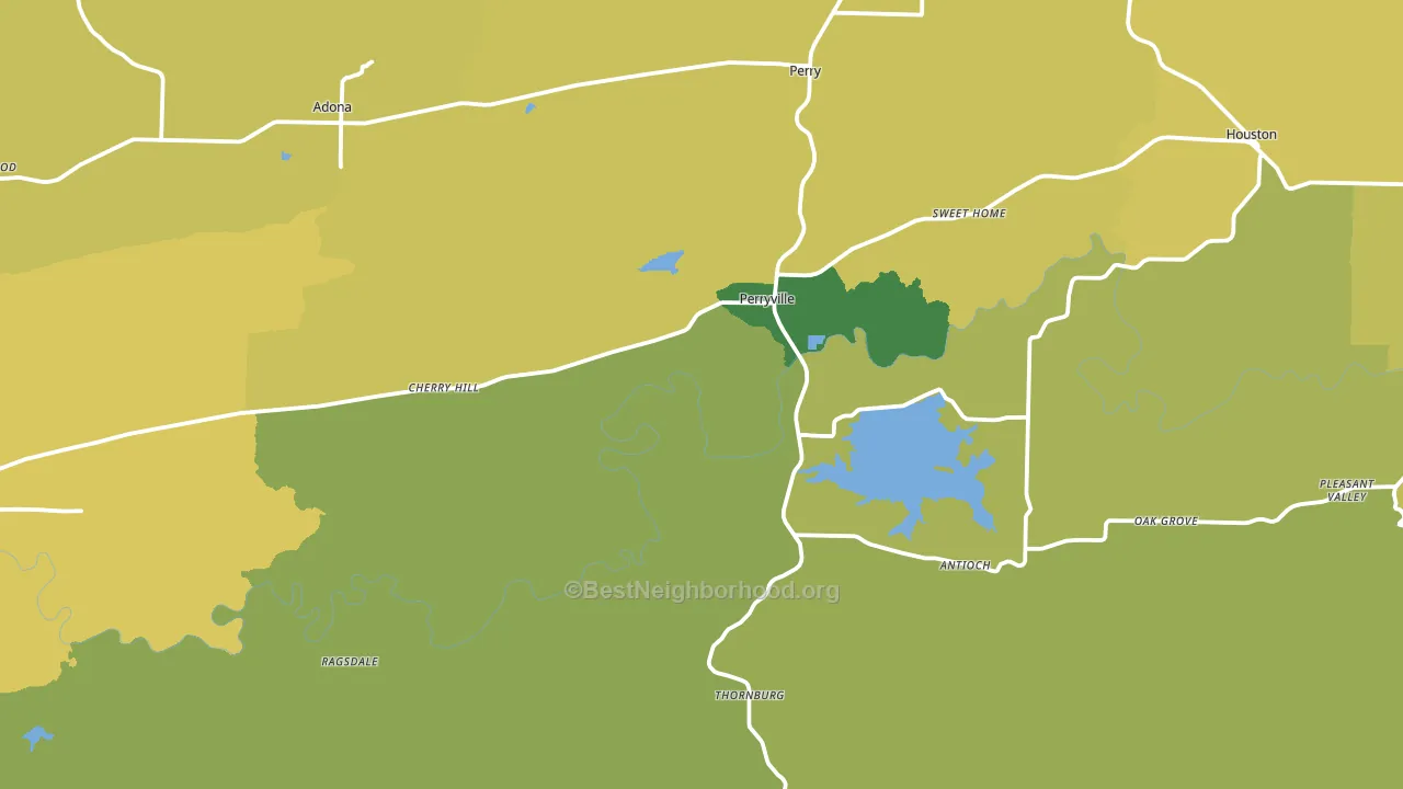 Perryville, AR block-group voter-turnout map