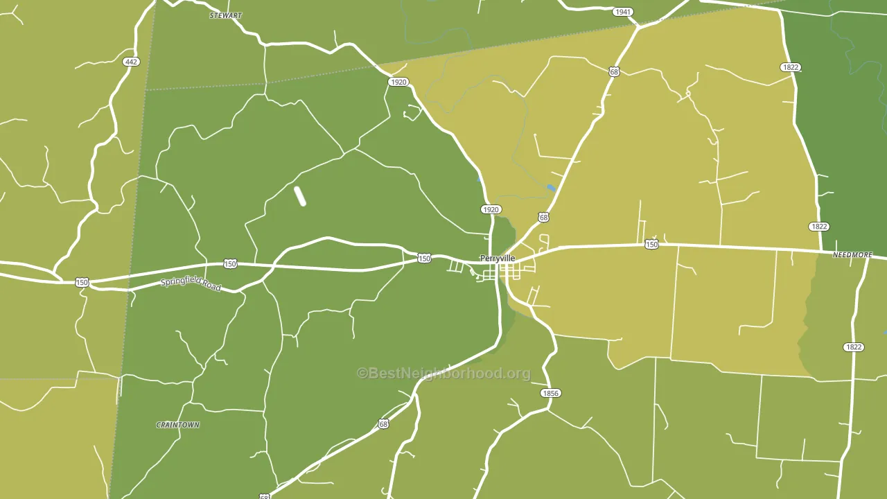 Perryville, KY block-group voter-turnout map