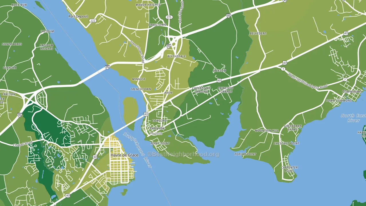 Perryville, MD block-group voter-turnout map