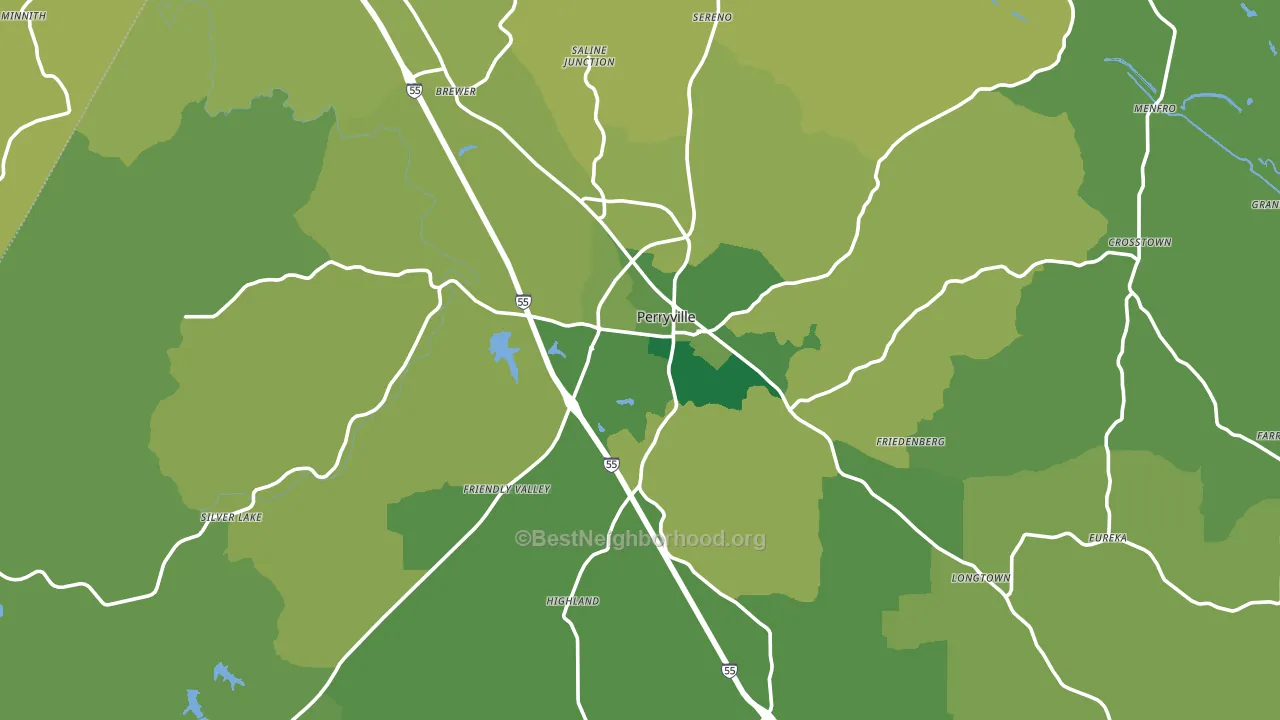Perryville, MO block-group voter-turnout map