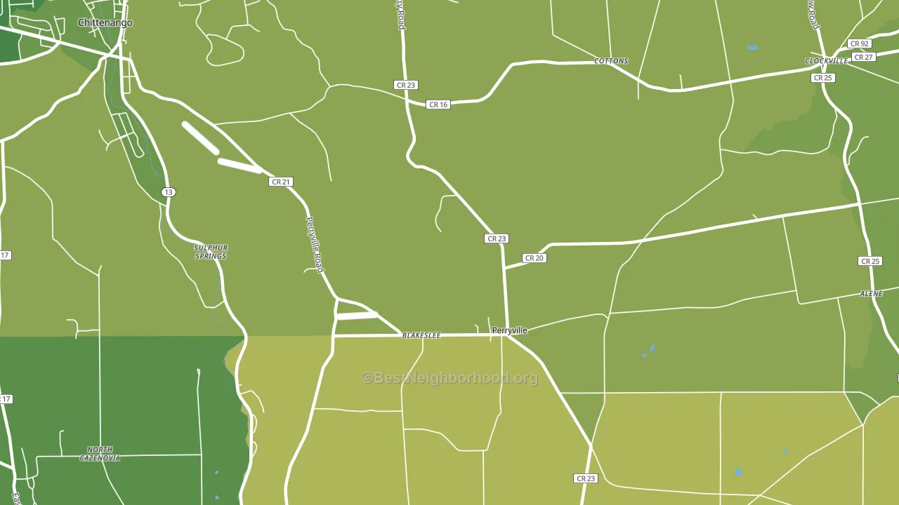 Perryville, NY block-group voter-turnout map