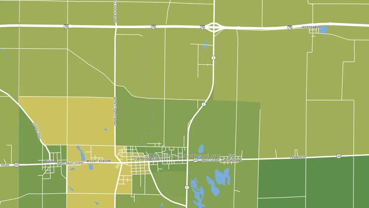 Pershing, IN block-group voter-turnout map