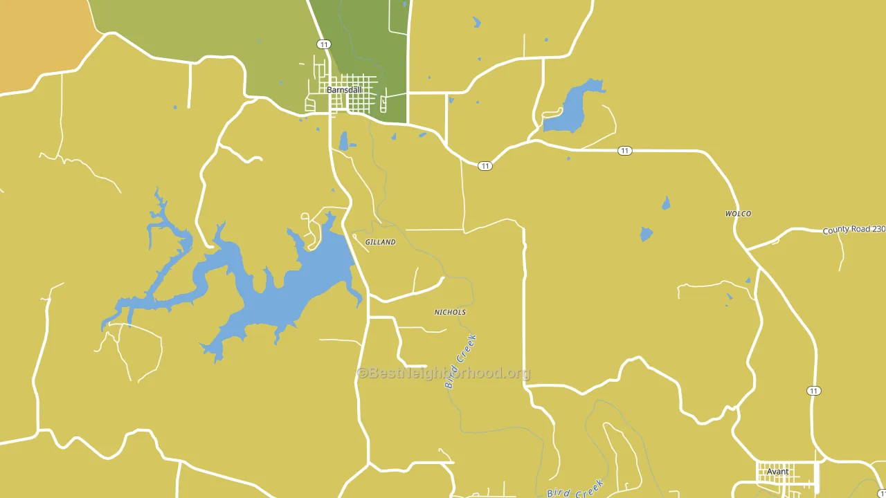 Pershing, OK block-group voter-turnout map